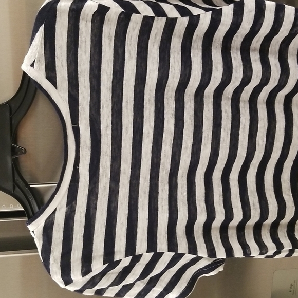 💕MICHAEL STARS💕 Short Sleeve Striped T-Shirt ~ Black & White Stripes Small - Picture 4 of 6